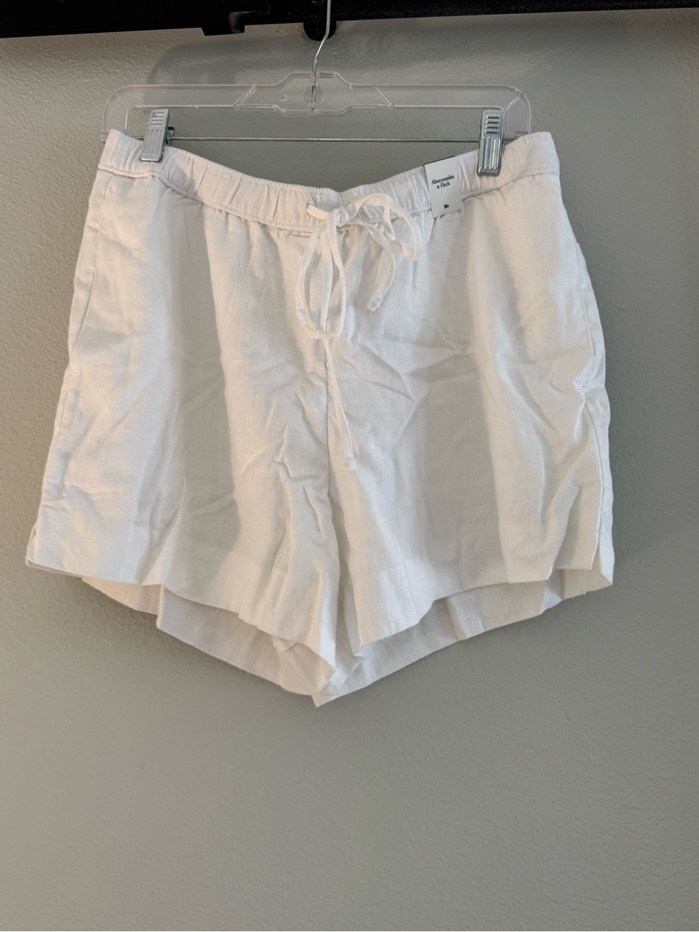 Abercrombie & Fitch White Linen Drawstring Shorts
